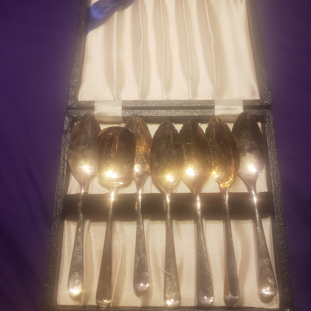 Raimond Sheffield England Silver Plate Set 6 Grape